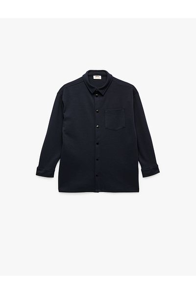 Koton Cotton Long Sleeve Button Basic Shirt Jacket