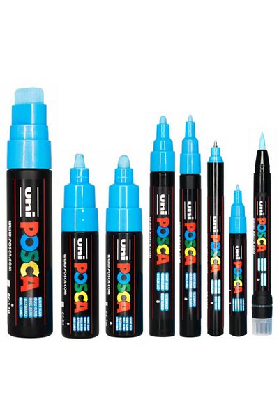 Uni Posca Marker Acrylic Painting Pen Light Blue Colors Set