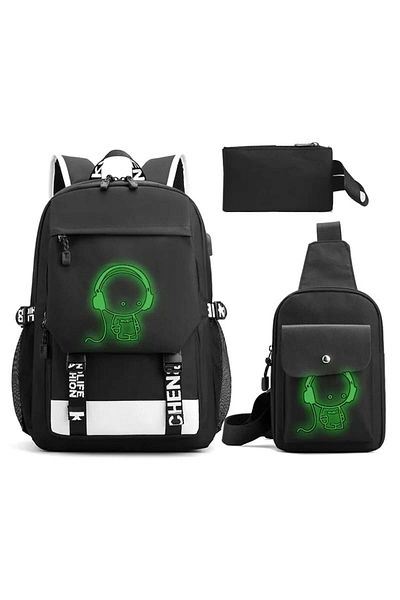 MBrands Set ghiozdan, geantă, penar Mbrands 3 în 1 music boy + breloc