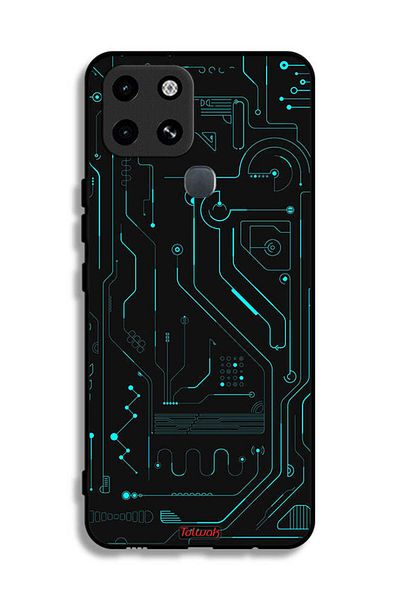 Tolwak غطاء حماية لهاتف Infinix Smart 6 - دوائر فنية رقمية - شاشة متعددة