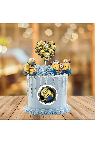 Bloom Atelier Minions Cake Figurines, Set of 4 Cake Accessories, Cake Decoration Accessories, Cake Decorations