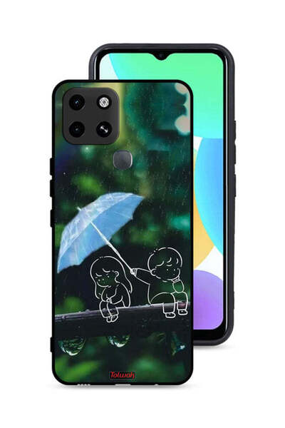 Tolwak غطاء حماية لهاتف Infinix Smart 6 بنقشة زوجين من الفن التجريدي