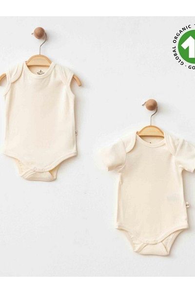 Zekids Baby Organic Cotton Sleeveless Snap Fastener Double Body Set