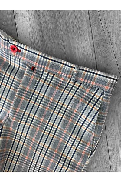 dehaine Men's casual pants, striped, slim fit, gray, A4960