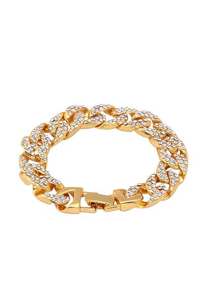 MBrands metal alloy bracelet with stones Gold