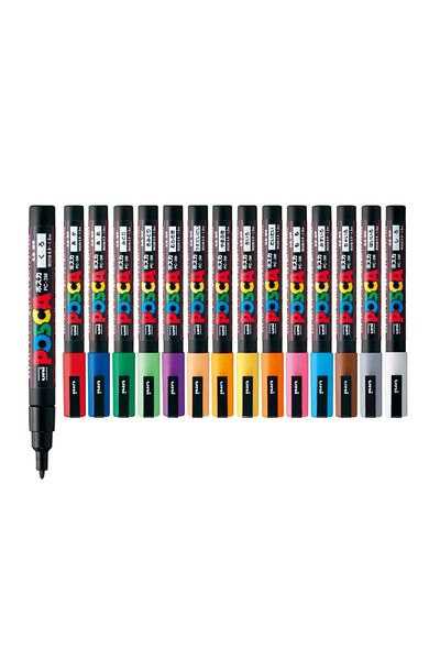 Uni Posca Pc-3M 0.9-1.3mm Marker Acrylic Painting Pen Set of 15