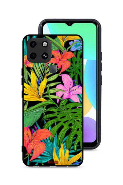 Tolwak غطاء حماية لهاتف إنفينيكس سمارت 6 بنقشة أوراق الزهور الاستوائية