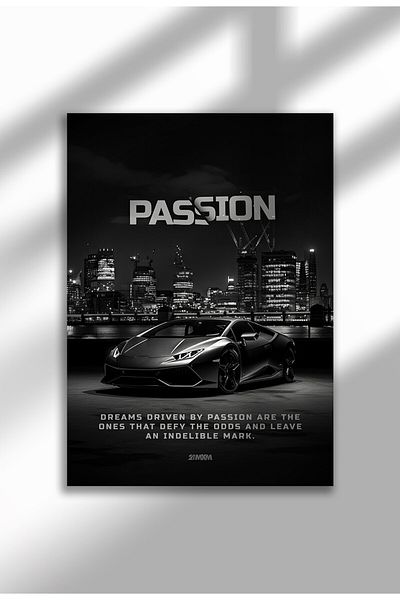 21mxm Motivational Car Poster, No Frame Canvas, "Hardest Worker" Quote, Drive to Win 2025
