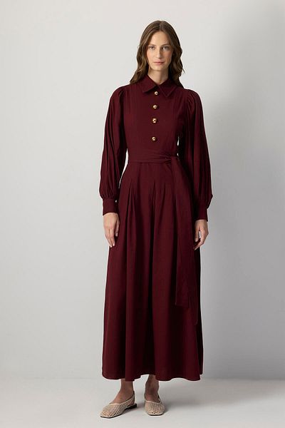 Touché Privé Pleated Shirt Collar Dress