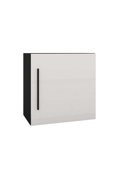 haaus.ro Cube Kos, One Door, Black/Glossy White, MDF, 50 x 30 x 50 cm