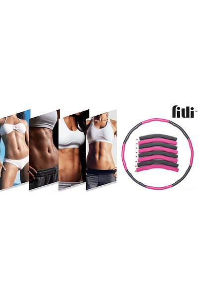 Fitli Cerc fitness Hula Hoop, Diametru reglabil 73-95 cm, Roz