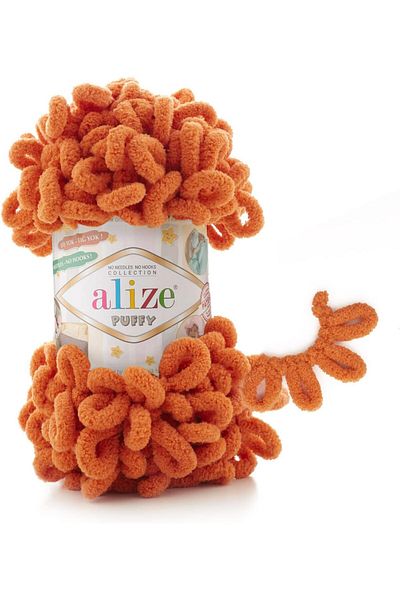 Alize Puffy Hand Knitting Yarn 1PC (Color Orange No. 06)