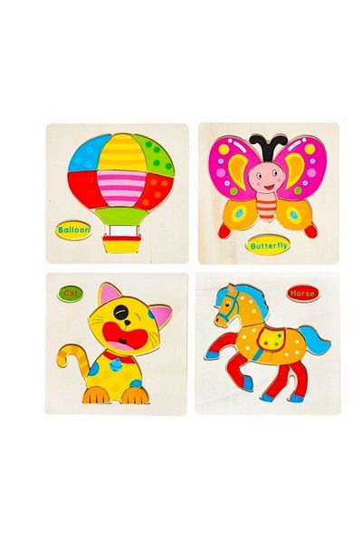 İSP "Likesmart WoodPuzzle" Puzzle Set Various Models Made of Natural Wood, Interactive and Educational