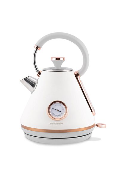 ideal STORE Fierbator Electric cu Termometru Modern Kettle idealStore, Capacitate 1.7L, Baza Pivotanta Antiderap