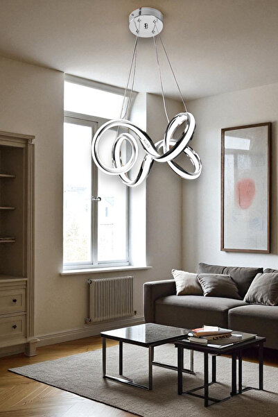 KORKMAZ KLAS KORKMAZ KLAS CAM AYDINLATMA OPAL LED AVİZE ORTA BOY 3 RENK IŞIK