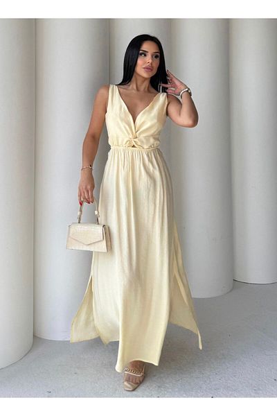 EGZOTİK ASORTİK Back Tie Dress with Elastic Waist and Straps