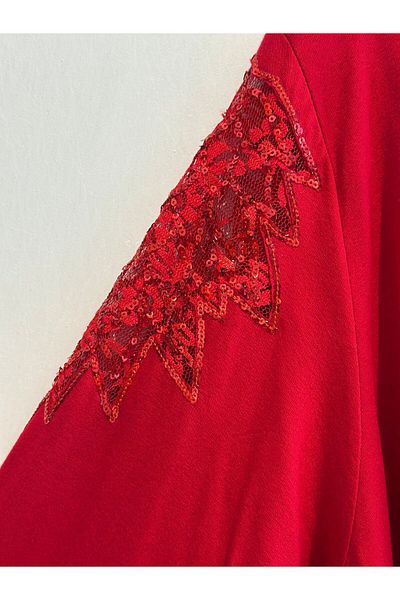 FUAT GÜRSEN Tunics with Sequin Embroidered Combed Cotton Sleeves