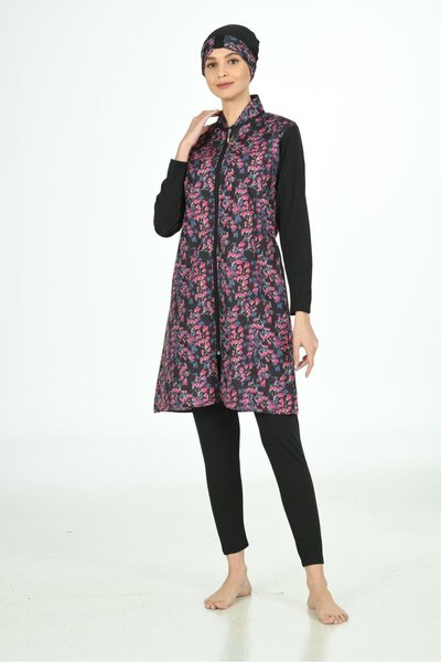 Fantasy Πλήρως καλυμμένο μοτίβο ύφασμα αλεξίπτωτο Hijab μαγιό 3109