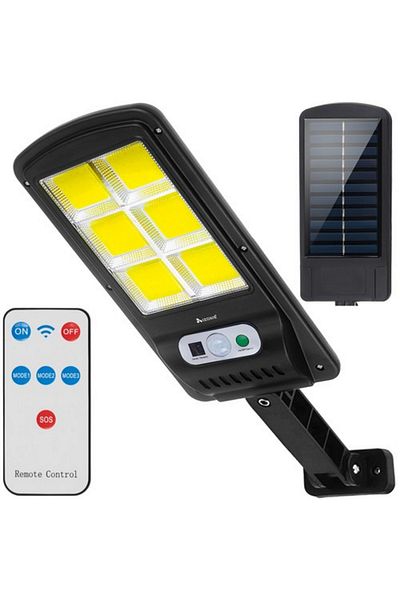 ideal STORE Lampa Solara Stradala idealSTORE, Include 120 LED COB, Senzor de Miscare, Panou Solar Incorporat, 4