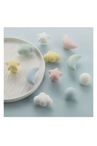 The Casius. Ceramic Button Handle for Drawers or Cabinets, Luna Model, White