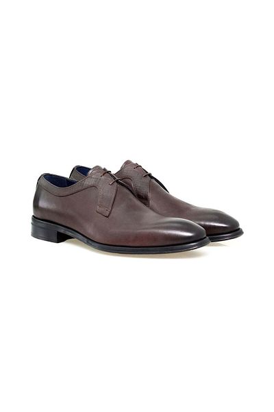 Butik Brown Lace-Up Genuine Leather Men's Shoes