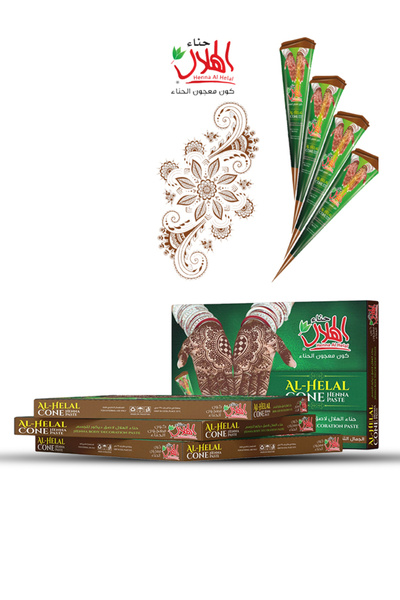 AL-HELAL حناء قمع معجون بني 12 حبة