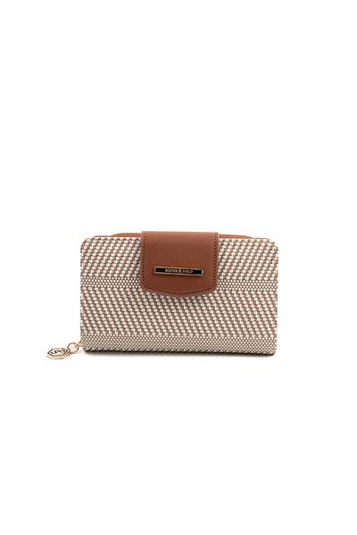 Silver Polo Silver & Polo Beige - Taba Sp1202 Women's Wallet & Card Holder