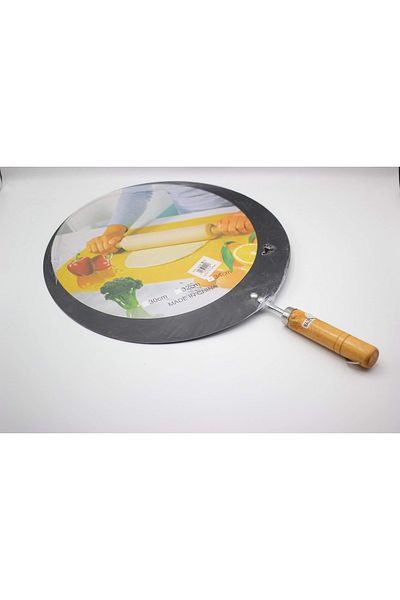 rexa Flat aluminium tawa with woody hand 32cm