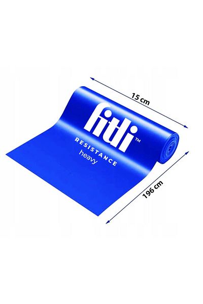 Fitli Banda elastica pentru exercitii , cu rezistenta 9-12kg, 200x15 cm, Albastru