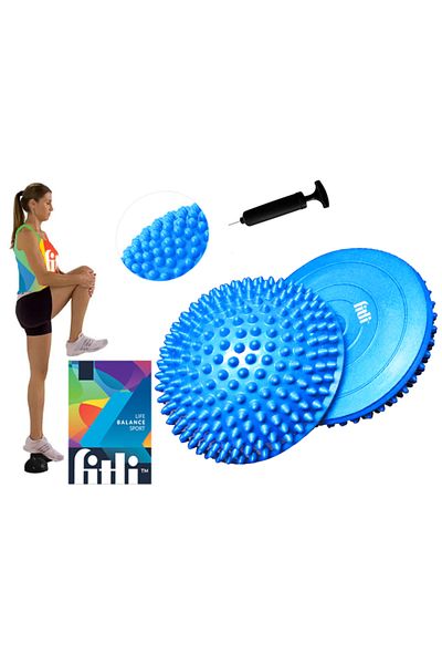 Fitli Set doua emisfere senzoriale pentru exercitii de echilibru , 16 cm, Albastru