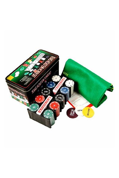 Palmonix Set Joc de Poker cu 200 Jetoane si Cutie Metalica + Accesorii Complete