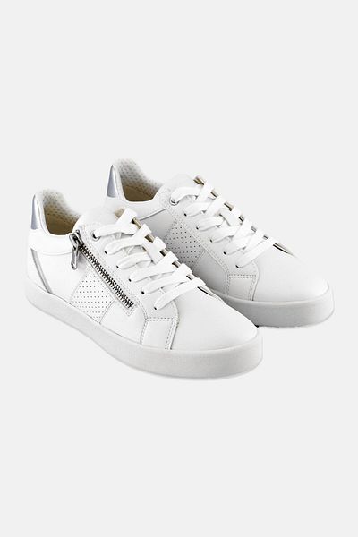 Geox Women D Blomiee E Lace Up Sneakers, White