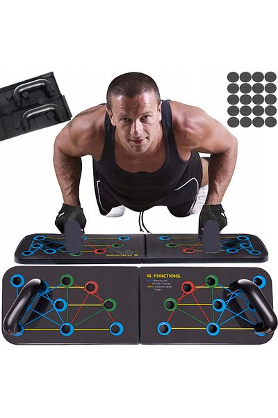 ideal STORE idealStore XFunctions 16in1 Exercise Board, with Push-up Handles, Multifunctional, Foldable, Stabi