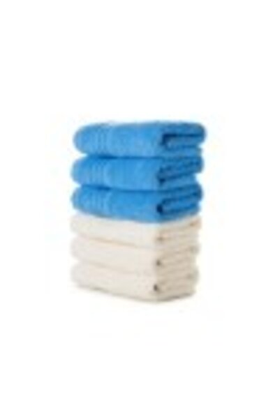 Hobby Set 6 Towels 30x50cm 100% Cotton, Hobby Home, Cream/Blue