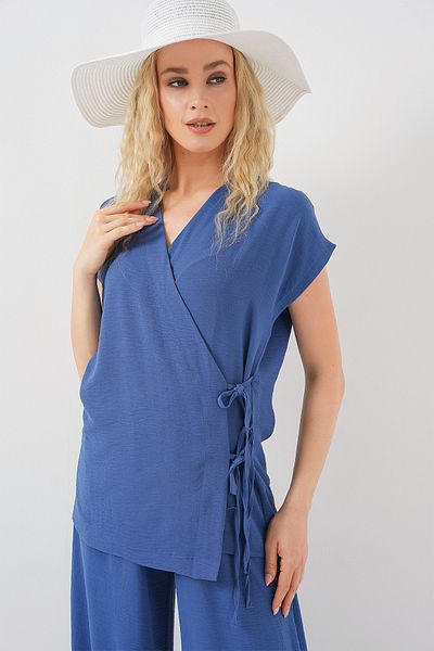 Bigdart Women's Short Sleeve Lace-Up Ayrobin Double Suit 6741 - Indigo