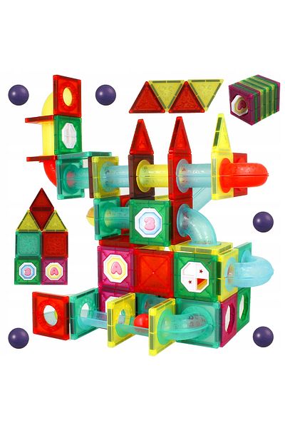 ideal STORE idealSTORE Smart Ball Track Kulodrome Slide 3D Construction Set, Includes 148 Magnetic Elements