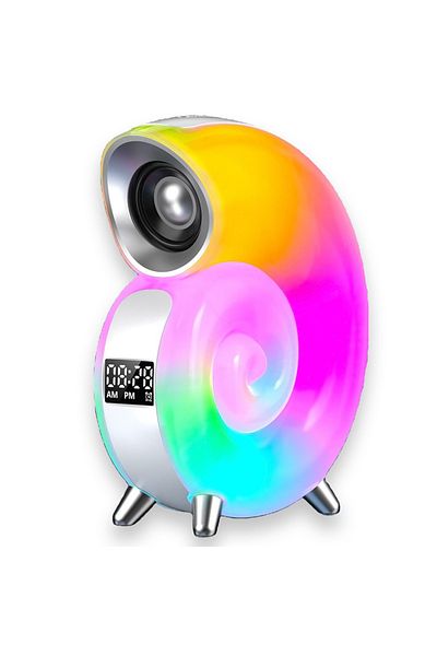 SONORH Lumină de noapte cu difuzor Bluetooth, stereo, ceas deșteptător, simulare răsărit de soare, iluminare multicoloră