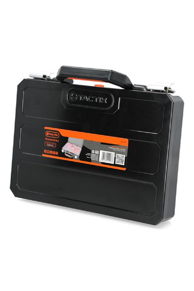 Tactix Heavy Duty Metal Tool Organizer Case with Comfort-Grip Handle