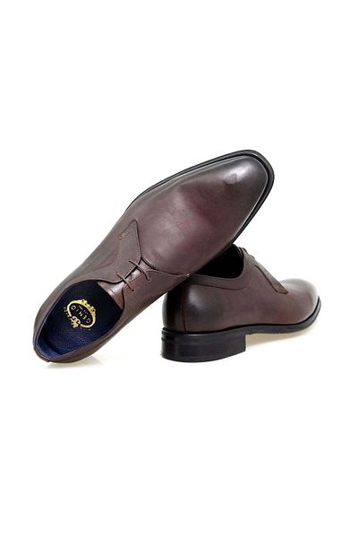 Butik Brown Lace-Up Genuine Leather Men's Shoes