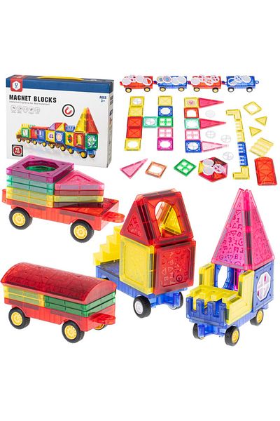 ideal STORE idealSTORE Intellectual Magnets 3D Intelligent Construction Set, Includes 72 Magnetic Elements M