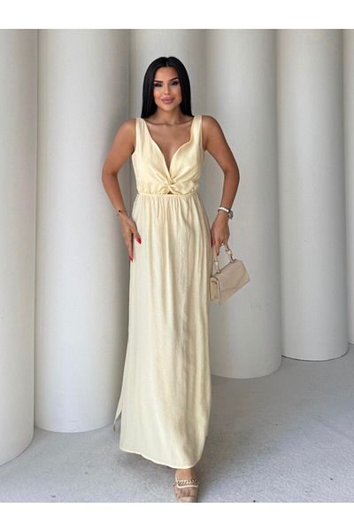 EGZOTİK ASORTİK Back Tie Dress with Elastic Waist and Straps
