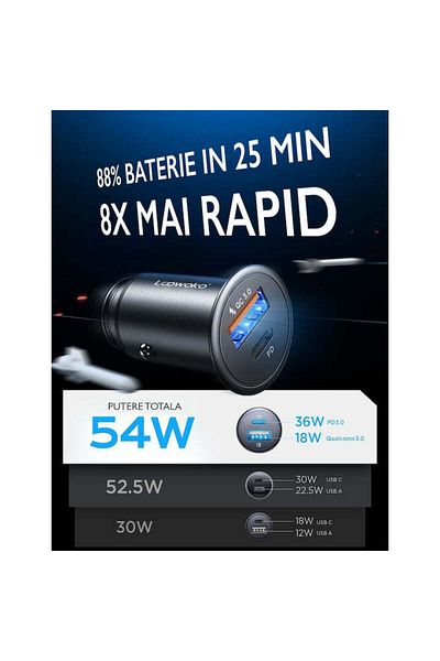 Loowoko Încărcător auto pentru brichetă Power Monster