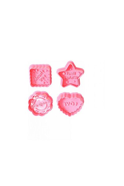 Bavooty Set of 4 Bavooty cookie cutters, plastic, pink
