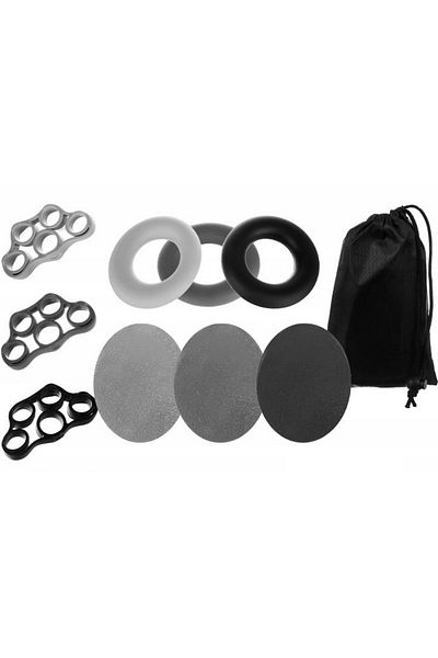 ideal STORE Set 9 Benzi exercitii de Mana/Incheietura idealSTORE, Include 3 Benzi de Cauciuc pentru degete, 3 Bi