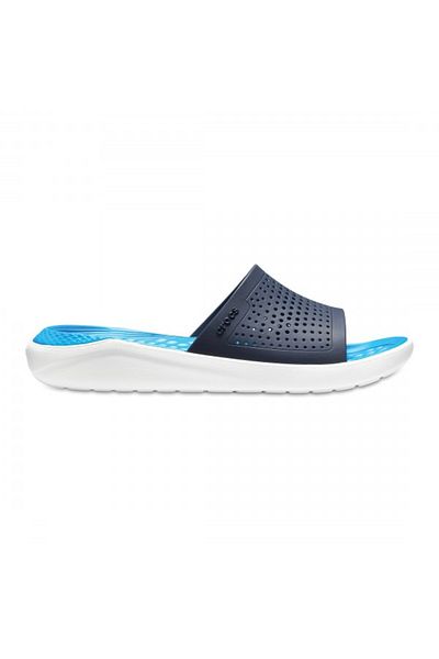 Crocs LiteRide Slide Slippers 48-49 EU - M13 US Blue - Navy/White