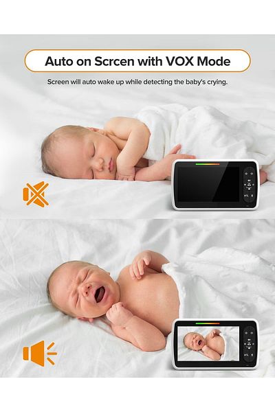 ideal STORE BabyKids IdealStore Video and Audio Baby Monitoring System, 5 inch Color LCD Screen, V
