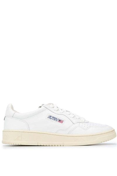 AUTRY 'Medalist' White Low Top Sneakers With Logo Detail In Leather Man