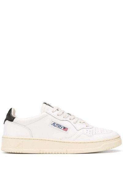 AUTRY 'Medalist Low' White Sneakers With Contrasting Heel Tab In Leather Man
