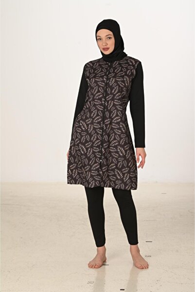 Fantasy Full Covered Patterned Parachute Fabric Hijab Swimsuit 3439