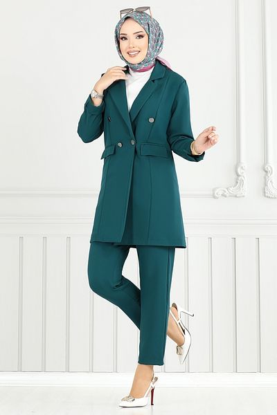 ModaMerve Blazer Jacket Suit 3803Mp930-M Petrol